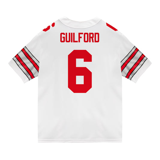 Ohio State Buckeyes Nike #6 Jerquaden Guilford Student Athlete White Football Jersey