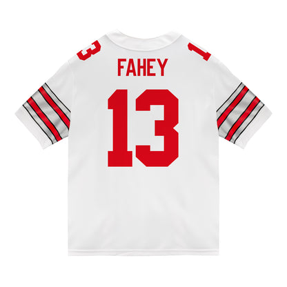 Ohio State Buckeyes Nike #13 Luke Fahey Student Athlete White Football Jersey