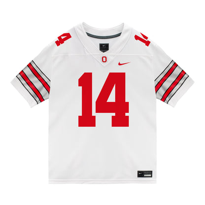 Ohio State Buckeyes Nike #14 Christian Alliegro Student Athlete White Football Jersey