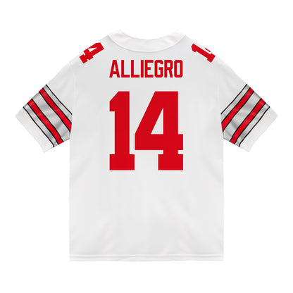 Ohio State Buckeyes Nike #14 Christian Alliegro Student Athlete White Football Jersey