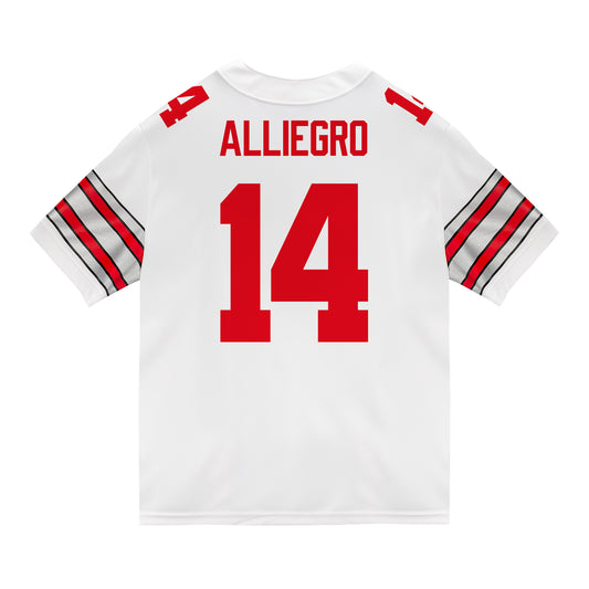 Ohio State Buckeyes Nike #14 Christian Alliegro Student Athlete White Football Jersey
