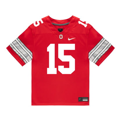 Ohio State Buckeyes Nike #15 Jordan Thomas Student Athlete Scarlet Football Jersey