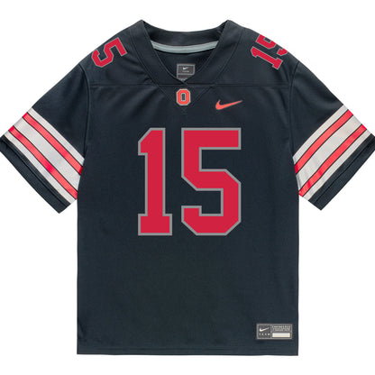 Ohio State Buckeyes Nike #15 Jordan Thomas Student Athlete Black Football Jersey