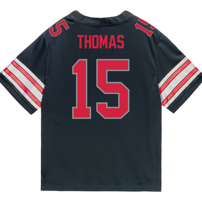 Ohio State Buckeyes Nike #15 Jordan Thomas Student Athlete Black Football Jersey