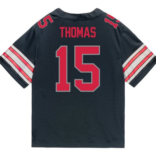 Ohio State Buckeyes Nike #15 Jordan Thomas Student Athlete Black Football Jersey