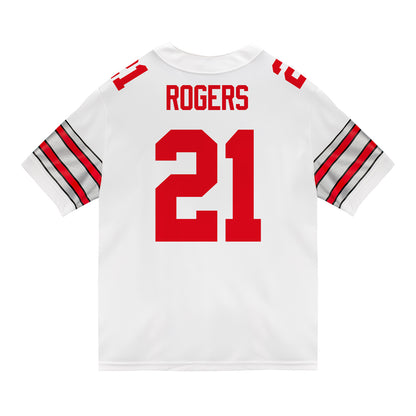 Ohio State Buckeyes Nike #21 Anthony Rogers Student Athlete White Football Jersey