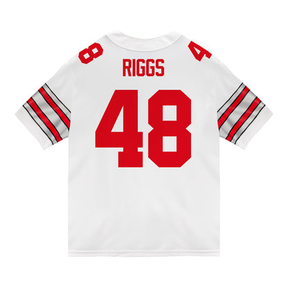 Ohio State Buckeyes Nike #48 Dalton Riggs Student Athlete White Football Jersey