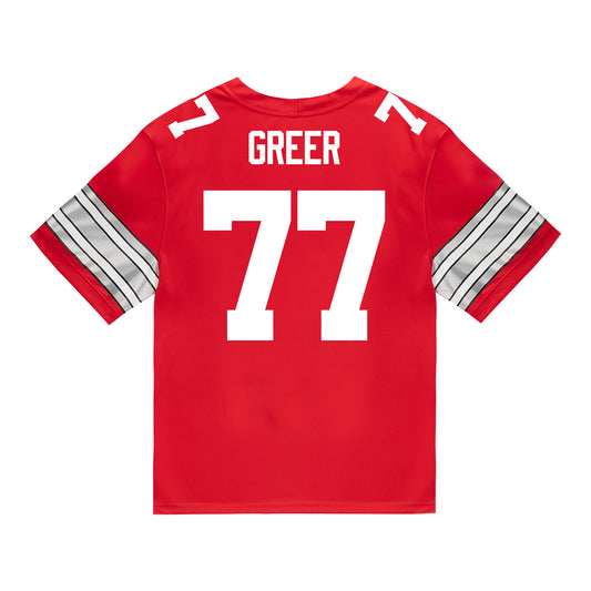 Ohio State Buckeyes Nike #77 Sam Greer Student Athlete Scarlet Football Jersey