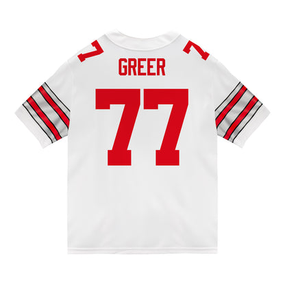 Ohio State Buckeyes Nike #77 Sam Greer Student Athlete White Football Jersey