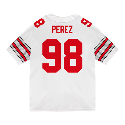 Ohio State Buckeyes Nike #98 Jamir Perez Student Athlete White Football Jersey
