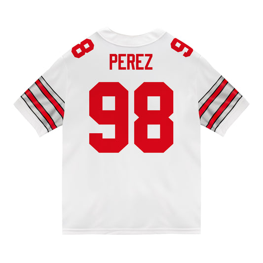 Ohio State Buckeyes Nike #98 Jamir Perez Student Athlete White Football Jersey