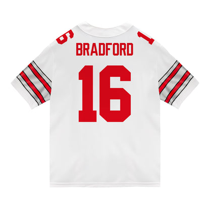 Ohio State Buckeyes Nike #16 Blaine Bradford Student Athlete White Football Jersey