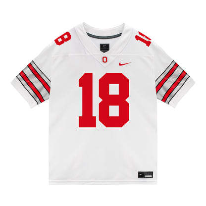 Ohio State Buckeyes Nike #18 Kolton Stover Student Athlete White Football Jersey