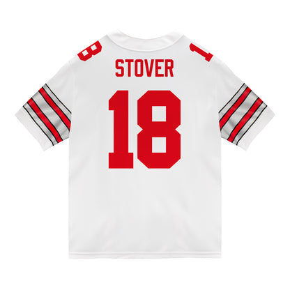 Ohio State Buckeyes Nike #18 Kolton Stover Student Athlete White Football Jersey