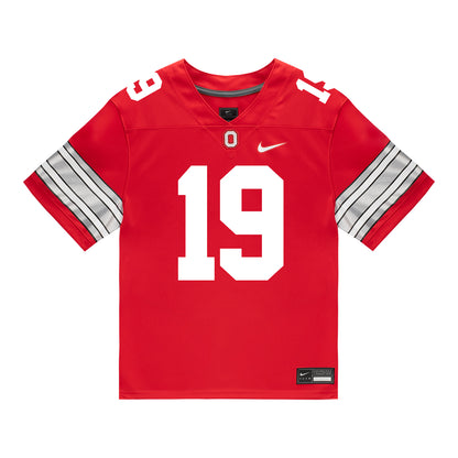 Ohio State Buckeyes Nike #19 Brady Geibel Student Athlete Scarlet Football Jersey