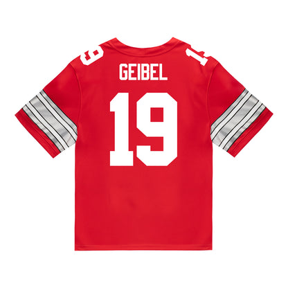 Ohio State Buckeyes Nike #19 Brady Geibel Student Athlete Scarlet Football Jersey
