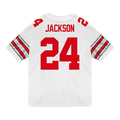 Ohio State Buckeyes Nike #24 Ja’Kobi Jackson Student Athlete White Football Jersey