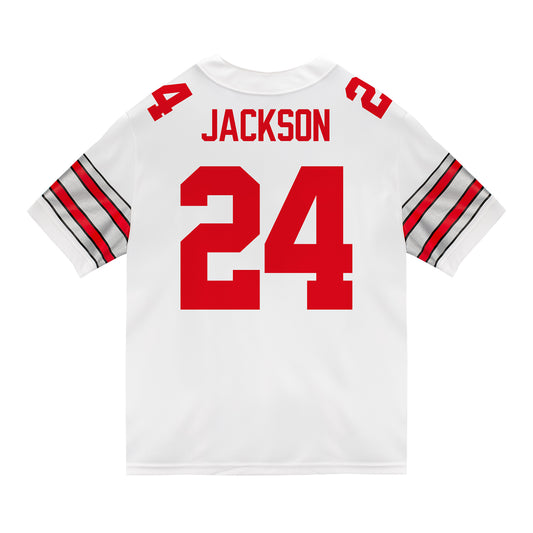 Ohio State Buckeyes Nike #24 Ja’Kobi Jackson Student Athlete White Football Jersey