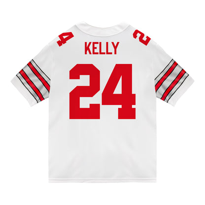 Ohio State Buckeyes Nike #24 Dominick Kelly Student Athlete White Football Jersey