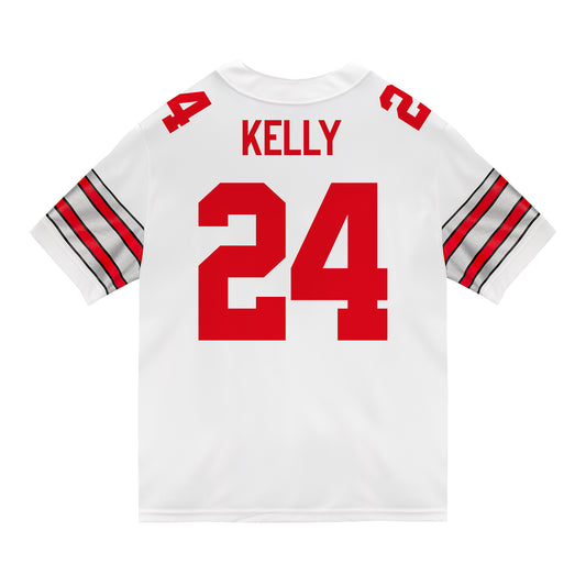 Ohio State Buckeyes Nike #24 Dominick Kelly Student Athlete White Football Jersey