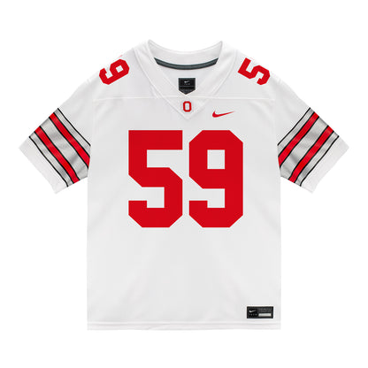 Ohio State Buckeyes Nike #59 Ashton Yeager Student Athlete White Football Jersey