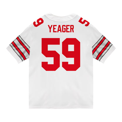 Ohio State Buckeyes Nike #59 Ashton Yeager Student Athlete White Football Jersey