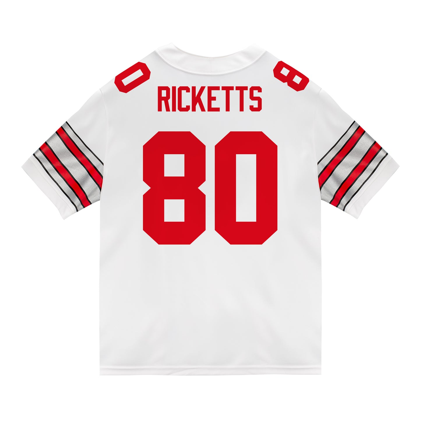 Ohio State Buckeyes Nike #80 Jaeden Ricketts Student Athlete White Football Jersey