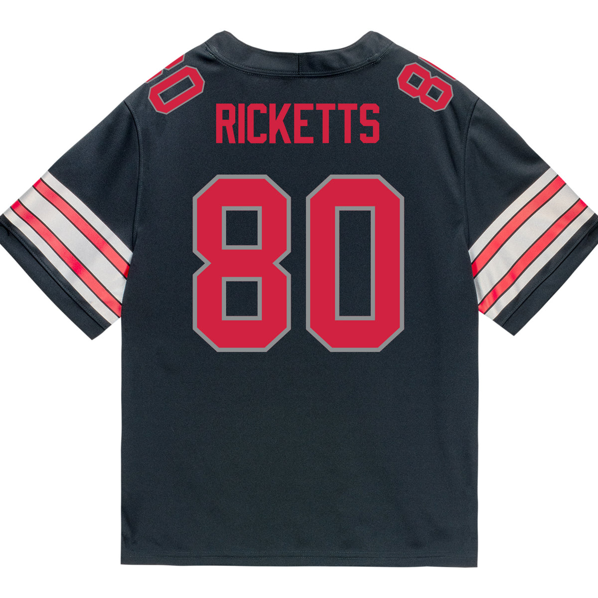 Ohio State Buckeyes Nike #80 Jaeden Ricketts Student Athlete Black Football Jersey