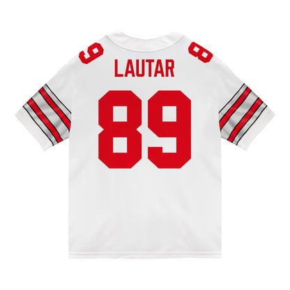 Ohio State Buckeyes Nike #89 Nick Lautar Student Athlete White Football Jersey