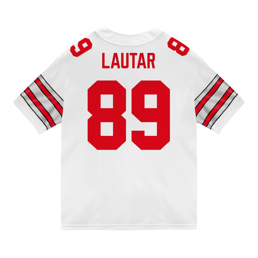 Ohio State Buckeyes Nike #89 Nick Lautar Student Athlete White Football Jersey