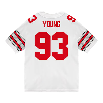 Ohio State Buckeyes Nike #93 Brady Young Student Athlete White Football Jersey