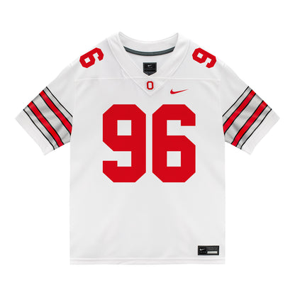 Ohio State Buckeyes Nike #96 Connor Hawkins Student Athlete White Football Jersey
