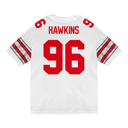 Ohio State Buckeyes Nike #96 Connor Hawkins Student Athlete White Football Jersey