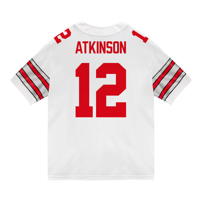 Ohio State Buckeyes Nike #12 Beau Atkinson Student Athlete White Football Jersey