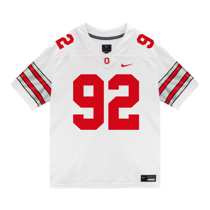Ohio State Buckeyes Nike #92 Cooper Peterson Student Athlete White Football Jersey