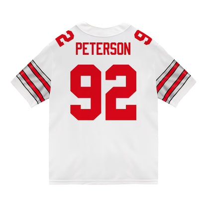 Ohio State Buckeyes Nike #92 Cooper Peterson Student Athlete White Football Jersey