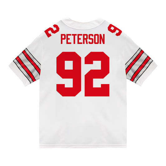 Ohio State Buckeyes Nike #92 Cooper Peterson Student Athlete White Football Jersey