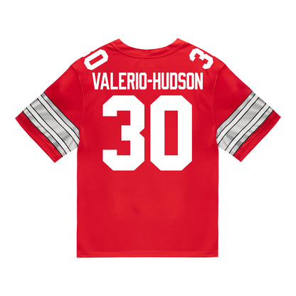 Ohio State Buckeyes Nike #30 Amari Valerio-Hudson Student Athlete Scarlet Football Jersey