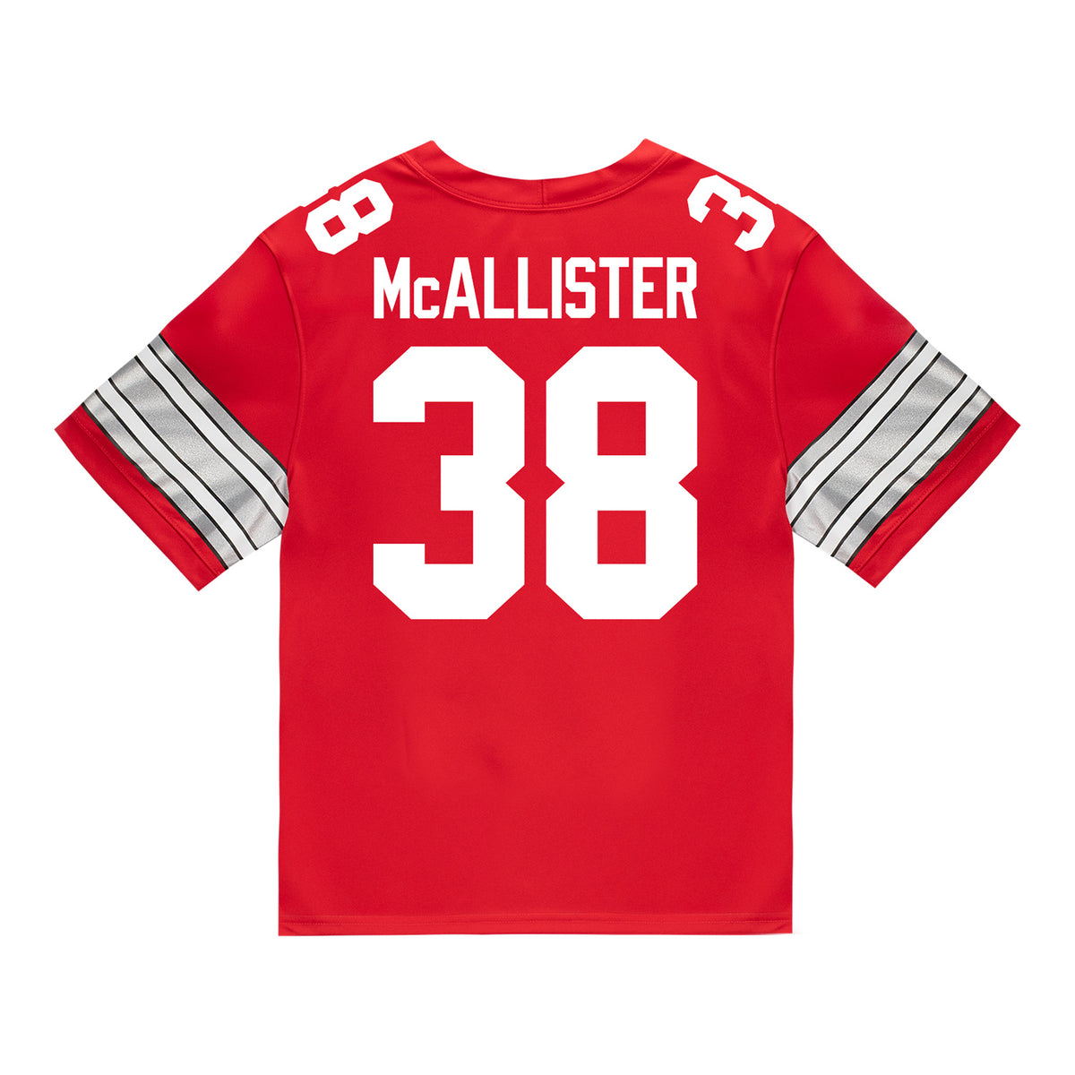 Ohio State Buckeyes Nike #38 Frankie McAllister Student Athlete Scarlet Football Jersey - Back View