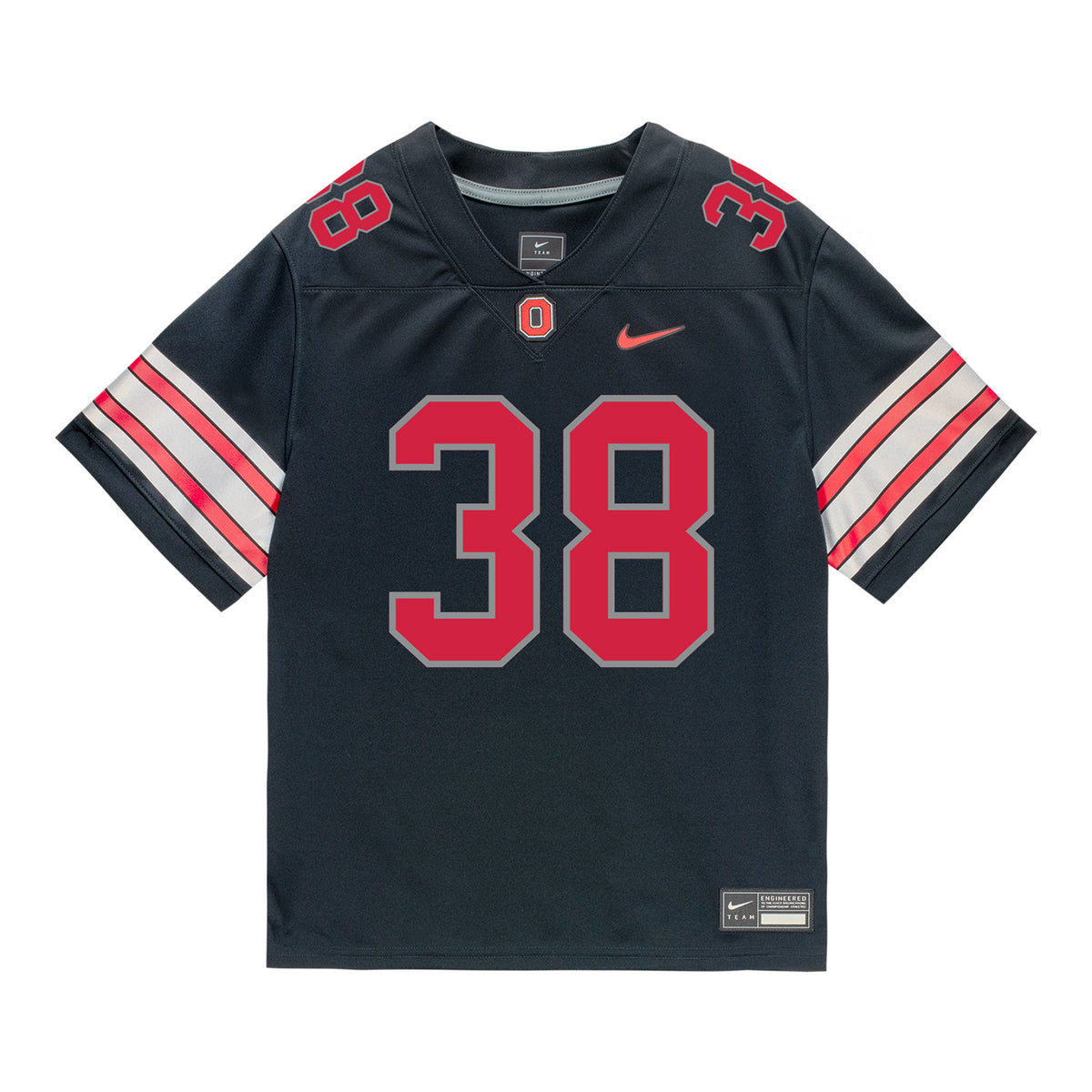 Ohio State Buckeyes Nike #38 Frankie McAllister Student Athlete Black Football Jersey - Front View