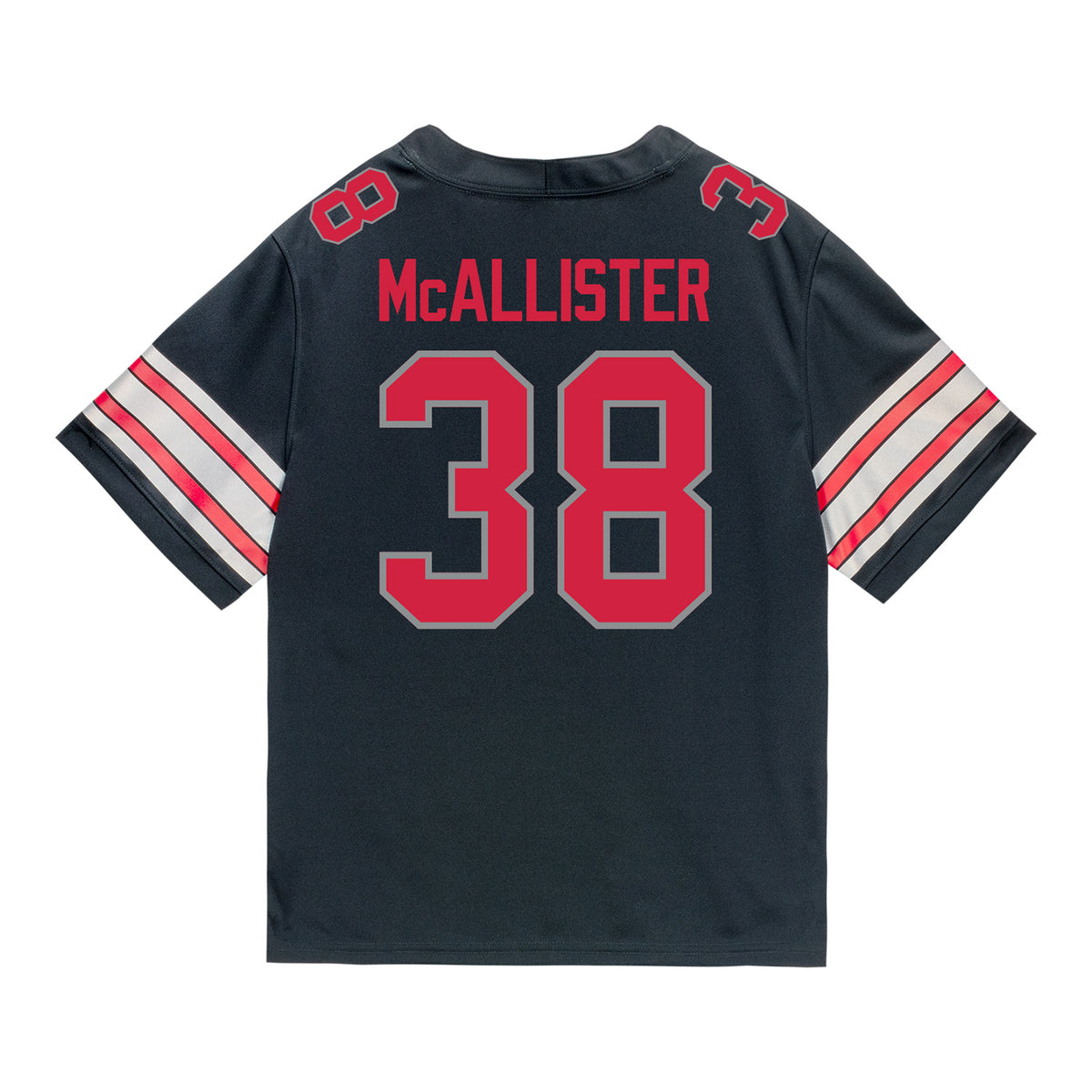 Ohio State Buckeyes Nike #38 Frankie McAllister Student Athlete Black Football Jersey - Back View