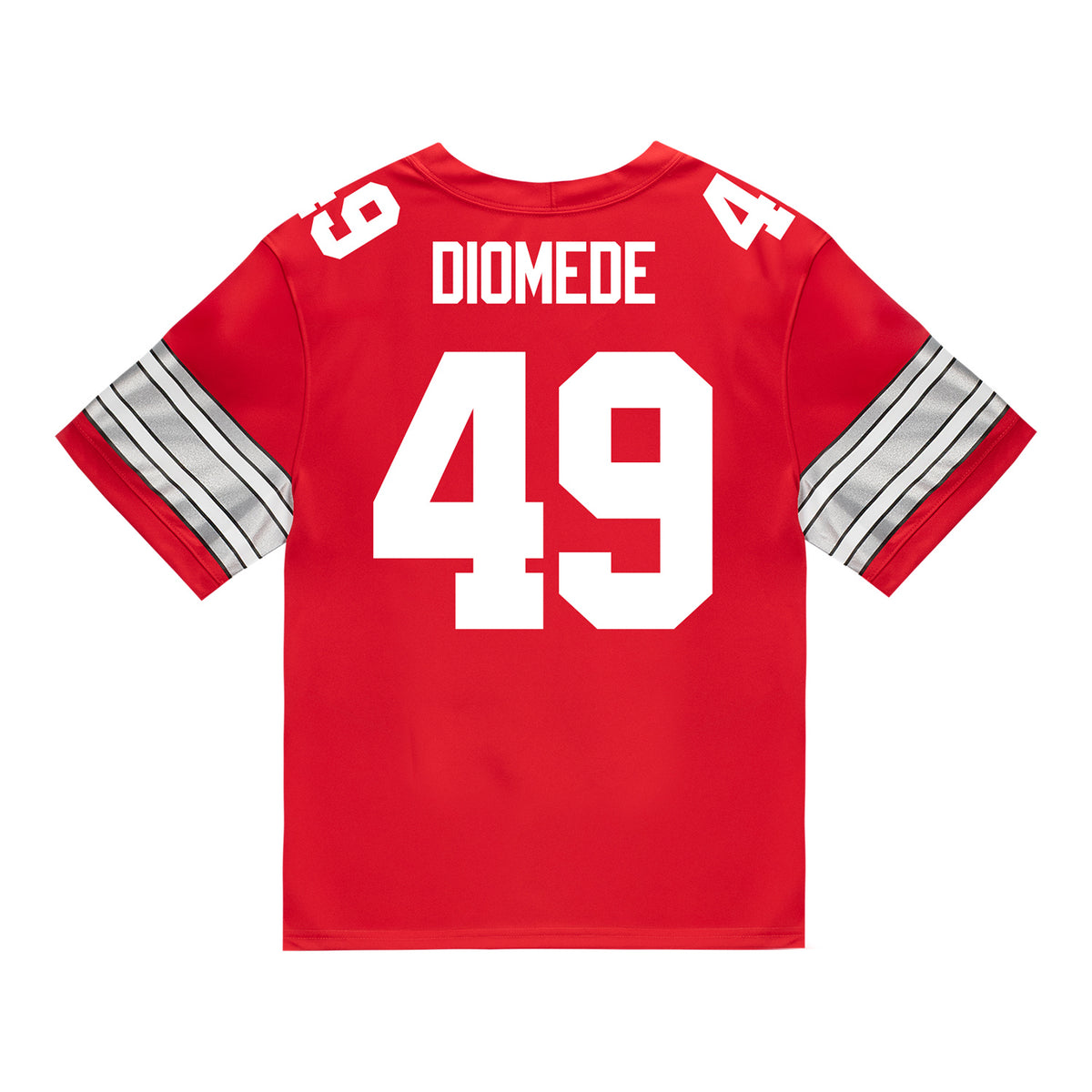 Ohio State Buckeyes Nike #49 Marcello Diomede Student Athlete Scarlet Football Jersey - Back View