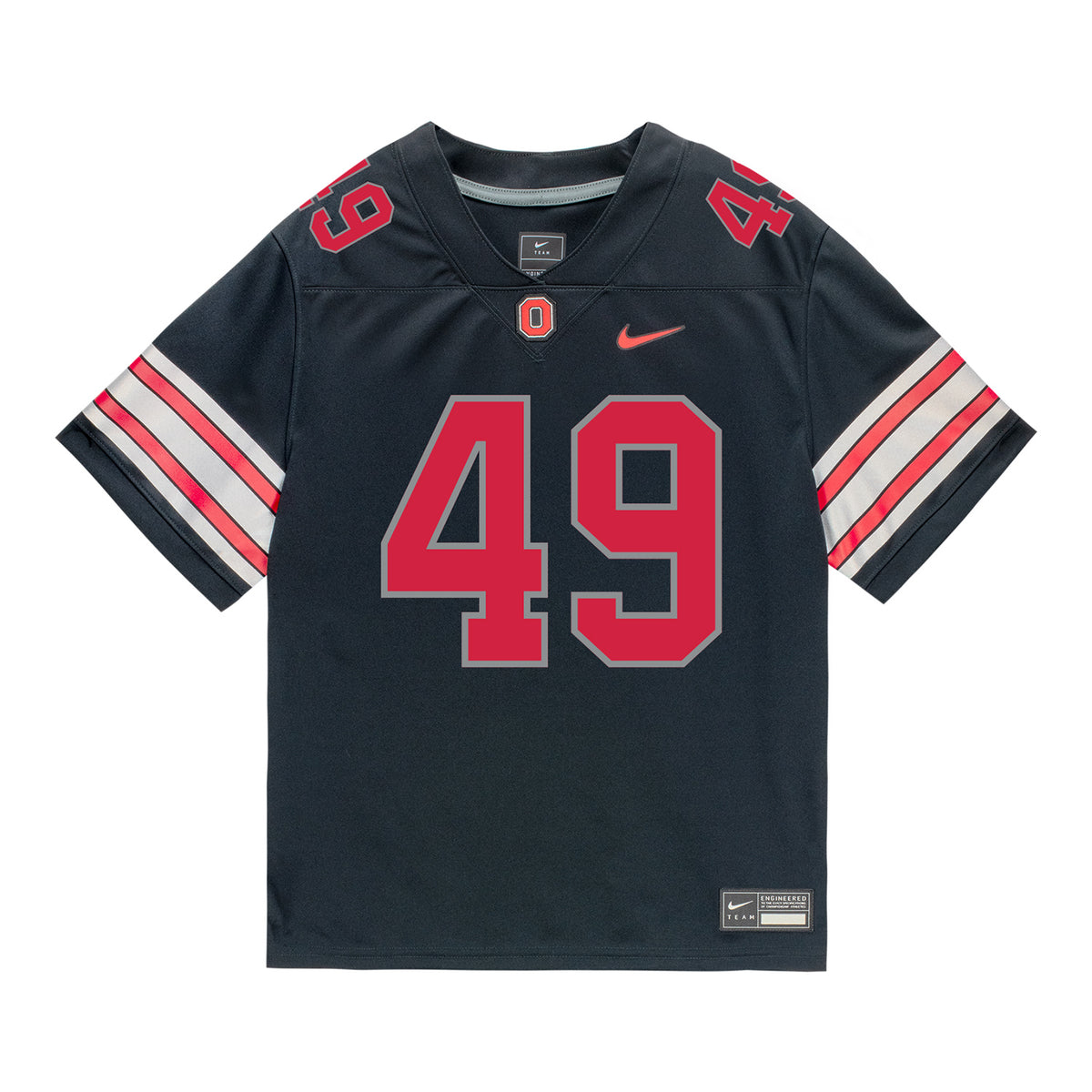 Ohio State Buckeyes Nike #49 Marcello Diomede Student Athlete Black Football Jersey - Front View