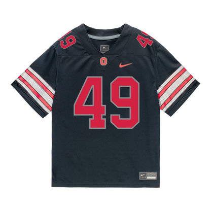 Ohio State Buckeyes Nike #49 Marcello Diomede Student Athlete Black Football Jersey - Front View