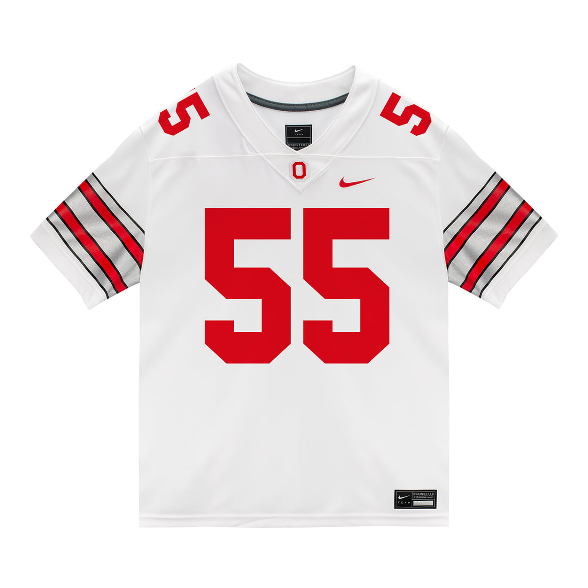 Ohio State Buckeyes Nike #55 Dalton Riggs Student Athlete White Football Jersey - Front View