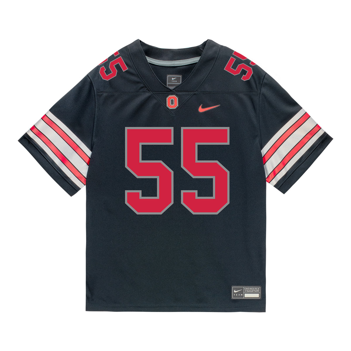 Ohio State Buckeyes Nike #55 Dalton Riggs Student Athlete Black Football Jersey - Front View