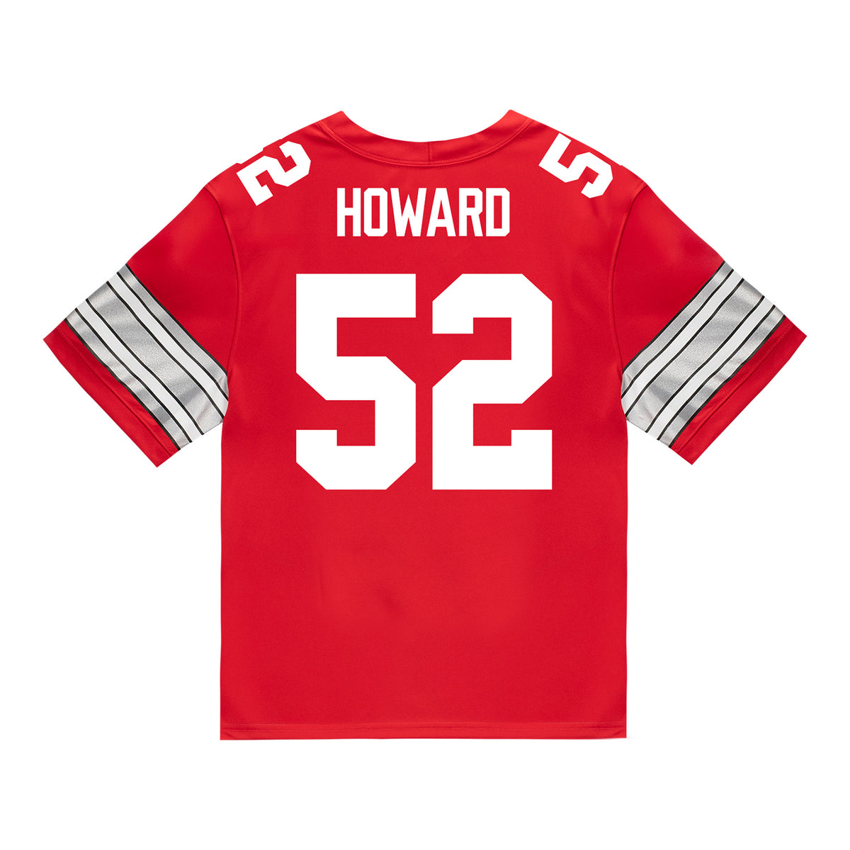Ohio State Buckeyes Nike #52 Ty Howard Student Athlete Scarlet Football Jersey - Back View