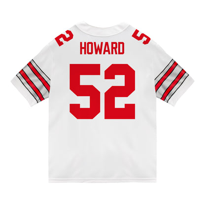 Ohio State Buckeyes Nike #52 Ty Howard Student Athlete White Football Jersey - Back View