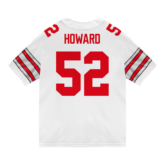 Ohio State Buckeyes Nike #52 Ty Howard Student Athlete White Football Jersey - Back View