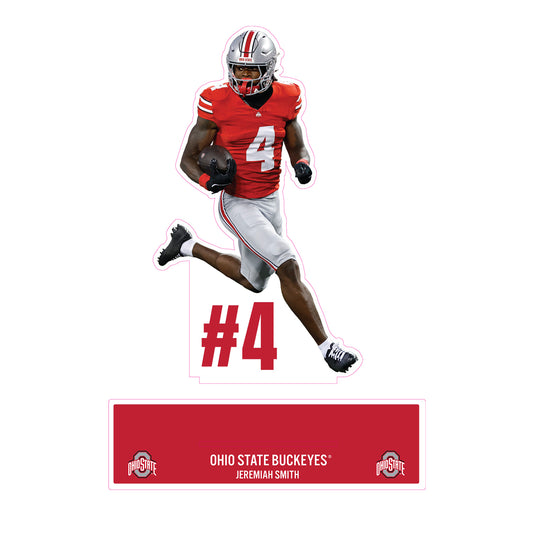 Ohio State Buckeyes #4 Jeremiah Smith Student Athlete Acrylic Standout - Front View